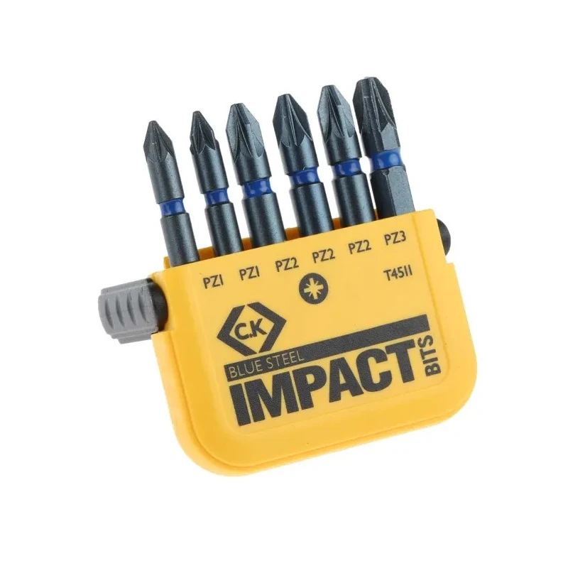 CK Pozidriv Impact Screwdriver Bit Set Steel PZ1, PZ2, PZ3 6 Pieces T4511
