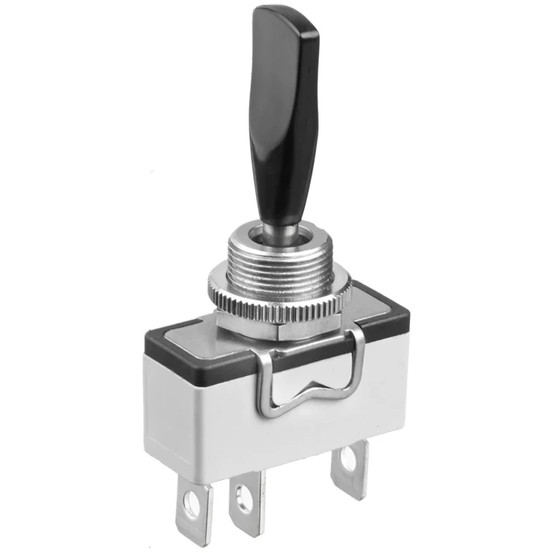 APEM Toggle Switch Panel Mount On-Off-On SPDT 10A 250V ac Nickel Plated Brass Actuator 639H/2+U282