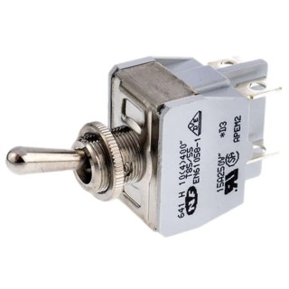 APEM Toggle Switch Panel Mount On-Off DPDT Solder Lug Terminal 24 V dc 250 V ac 641H/2K