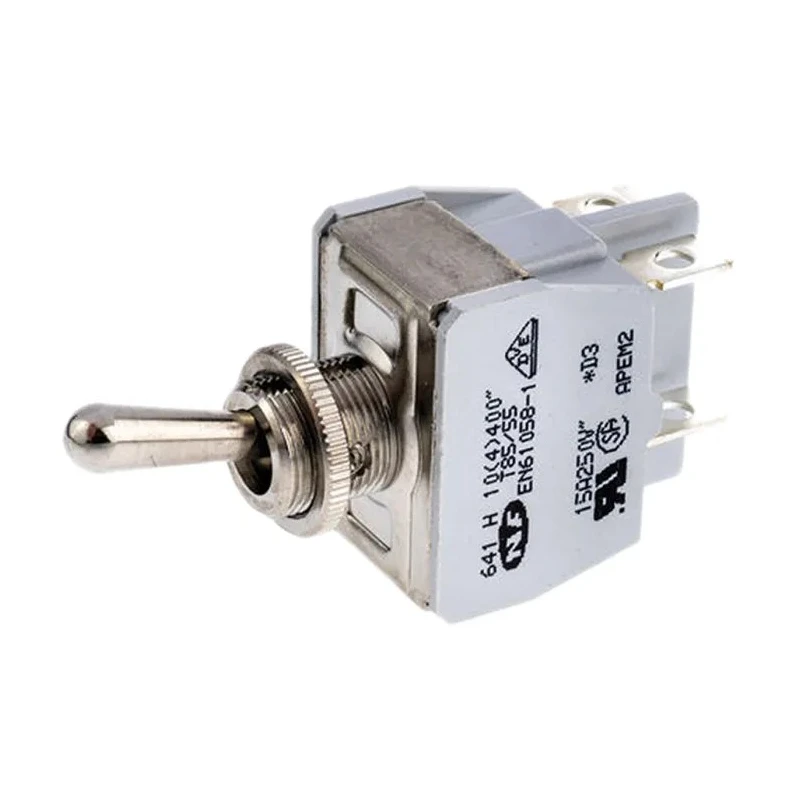 APEM Toggle Switch Panel Mount On-Off DPDT Solder Lug Terminal 24 V dc 250 V ac 641H/2K