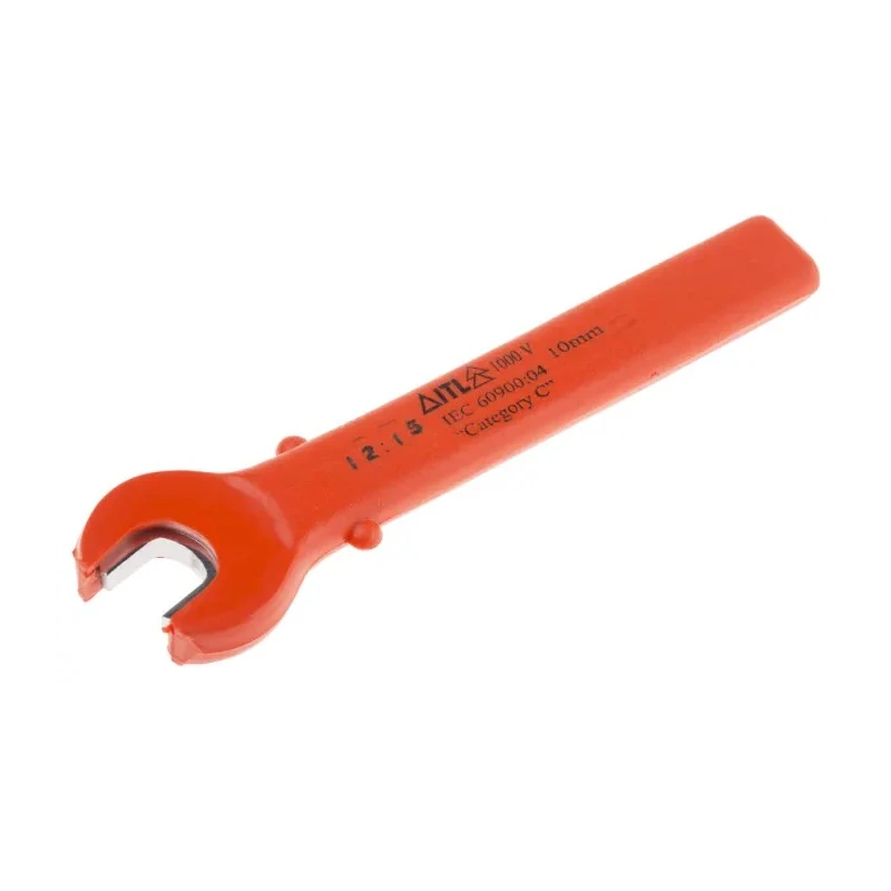ITL Insulated Tools Ltd Chrome Vanadium Steel Double Ended Open End Spanner Metric 10 mm 180mm Overall Length Nylon 911-1187