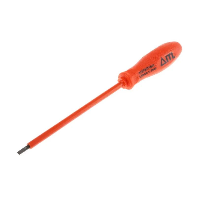 ITL Insulated Tools Ltd Insulated Screwdriver 100 mm Blade, 175 mm Overall, Nylon 11 Handle, Alloy Steel Blade 911-1095