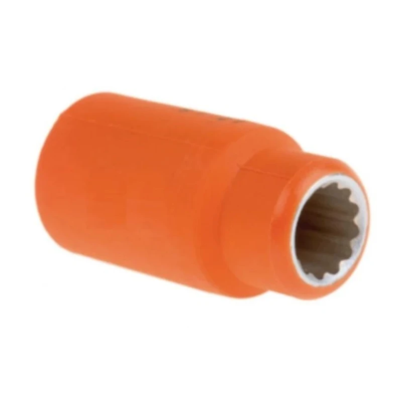 ITL Insulated Tools Ltd 1/2 in Drive 12 mm 12 Point Square VDE 1000V Approved Insulated Socket 50mm Overall Length 911-1411
