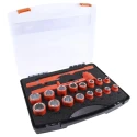 ITL Insulated Tools Ltd 19-Piece 1/2 in Drive Insulated Driver Socket Set Nylon 11 Material VDE/1000V Approved 911-1474