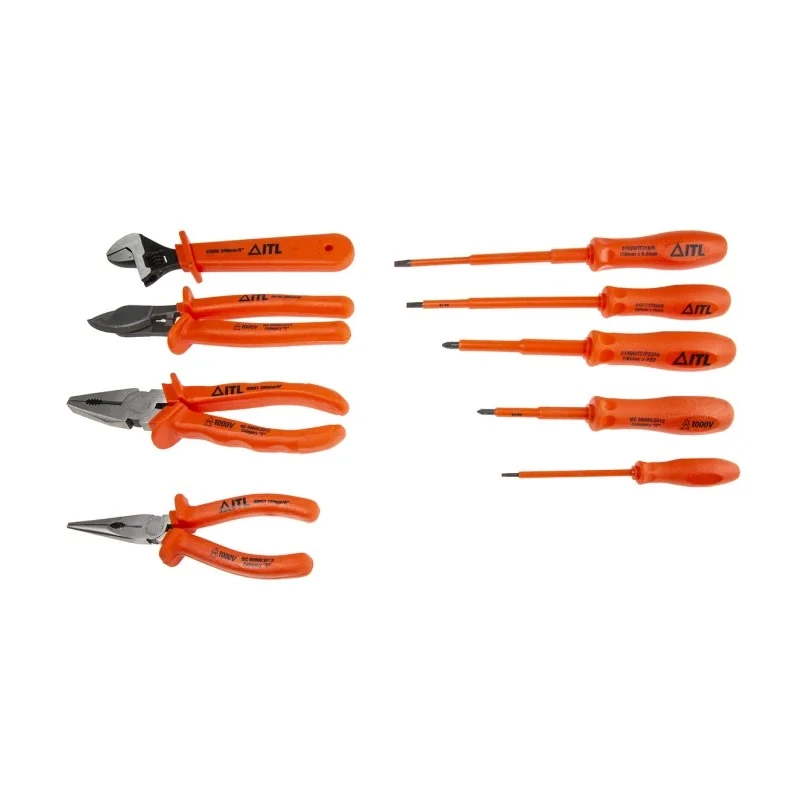 ITL Insulated Tools Ltd 9 Piece Electrician Tool Kit Nylon 11 Insulation IEC 60900 VDE/1000V Approved 911-1538