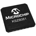 Microchip 24-Pin QFN Ethernet Transceiver 3.3 V 100 Mbps RMII 100Base-TX 10Base-T KSZ8081RNAIA-TR