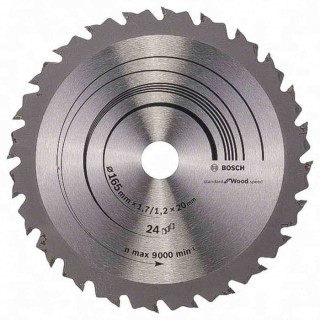 Bosch Circular Saw Blade 165 mm Diameter, 24 Teeth, Coarse Cut, Tungsten Carbide Blade 2608642601