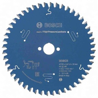 Bosch Fine Cut Circular Saw Blade 165mm Diameter 48 Teeth 1.6mm Plate Thickness 2.6mm Kerf 11500rpm Maximum Speed 2608644133