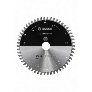 Bosch Circular Saw Blade 210 mm Diameter, 54 Teeth Per Inch, Tungsten Carbide, Fine Cut for Aluminium Copper Brass 2608837773