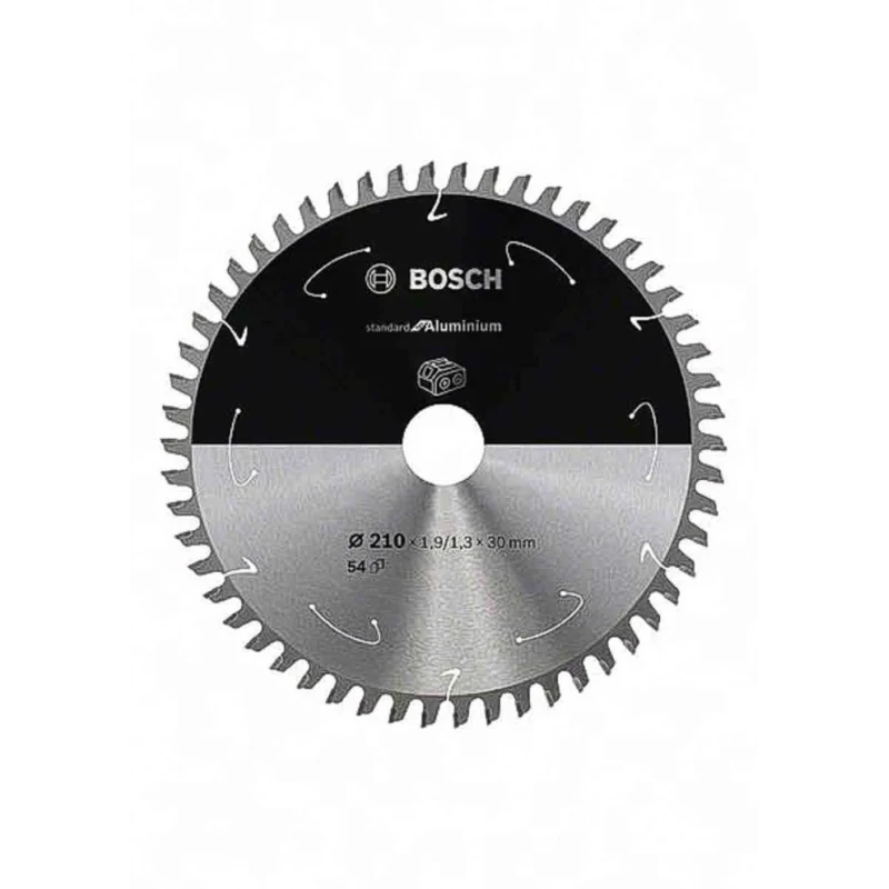 Bosch Circular Saw Blade 210 mm Diameter, 54 Teeth Per Inch, Tungsten Carbide, Fine Cut for Aluminium Copper Brass 2608837773