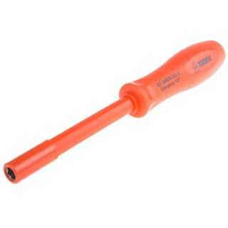ITL Insulated Tools Ltd Nut Driver 8 mm Tip, Steel Blade 105 mm, Plastic Handle, VDE/1000V Approved 911-1525
