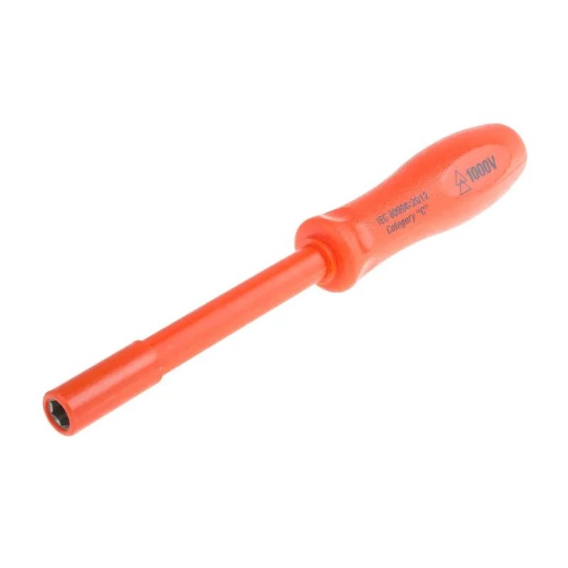ITL Insulated Tools Ltd Nut Driver 8 mm Tip, Steel Blade 105 mm, Plastic Handle, VDE/1000V Approved 911-1525