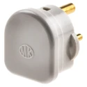 MK Electric 2A UK Mains Plug White Cable Urea Formaldehyde Screw Termination 502 WHI