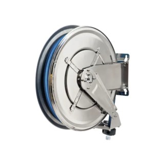 RS PRO Stainless Steel Wall Mounted Automatic Retraction Hose Reel with 12 mm ID Hose 20 m Length 20 bar 1/2 Inch 911-9453