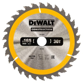 DeWALT 165 mm Circular Saw Blade 30 Teeth Alternate Top Bevel 1.5 mm Plate Thickness DT1935-QZ