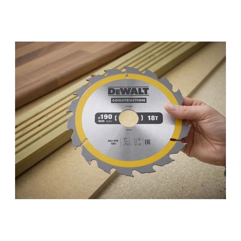DeWALT Circular Saw Blade Fast Coarse Cut 190 mm 18 Teeth Carbide DT1943-QZ