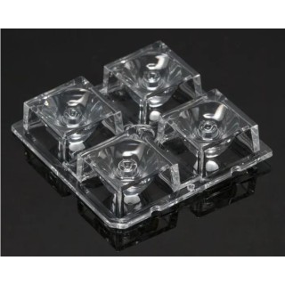 Ledil High Bay Series 4-Way LED Lens Square Beam, Polymethyl Methacrylate, 50x50x10mm C14541_HB-2X2-RS