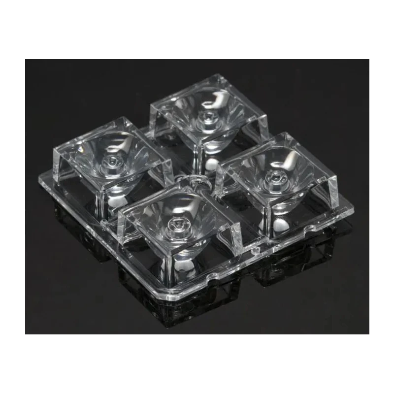 Ledil High Bay Series 4-Way LED Lens Square Beam, Polymethyl Methacrylate, 50x50x10mm C14541_HB-2X2-RS