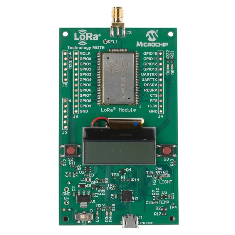 Microchip LoRa Mote RN2483 Communication & Wireless Development Board 915 MHz DM164138