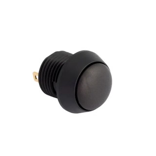 EOZ FL Series Momentary Push Button Switch, Panel Mount, 12 mm Cutout, SPST, IP67, Black Cap FL12NN