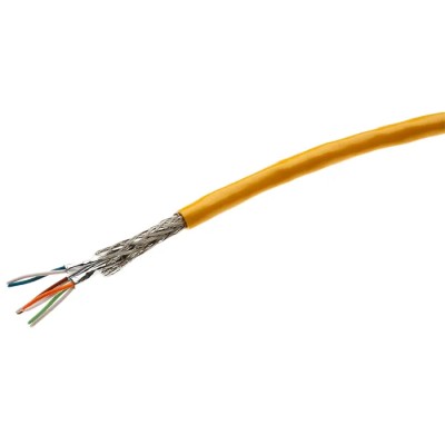 HARTING Industrial Cat7 Ethernet Cable Solid 100 m Yellow Polyurethane Jacket Shielded 2000V Cat7 