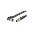 Brad from Molex Sensor Actuator Cable Female 4 Way Right Angle to Male 4 Way Straight, 2 m, 30V, RoHS, IP67 1200878366