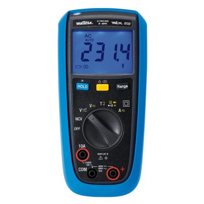 Metrix Handheld True RMS Digital Multimeter 4000 Counts 600 V AC/DC CAT III MTX202-Z
