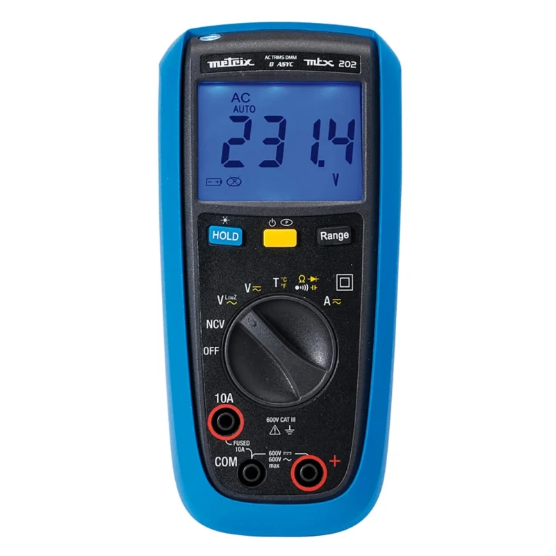Metrix Handheld True RMS Digital Multimeter 4000 Counts 600 V AC/DC CAT III MTX202-Z