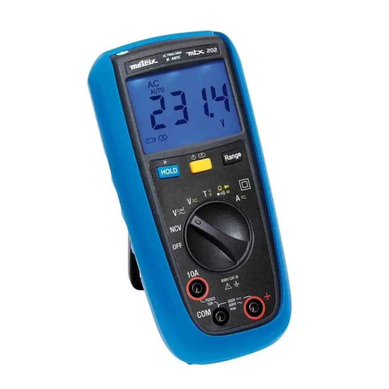 Metrix Handheld True RMS Digital Multimeter 4000 Counts 600 V AC/DC CAT III MTX202-Z