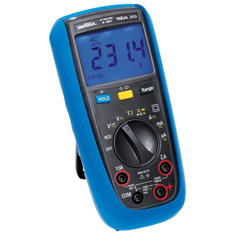 Metrix Handheld True RMS Digital Multimeter 750 V AC/DC CAT III 600V MTX203-Z
