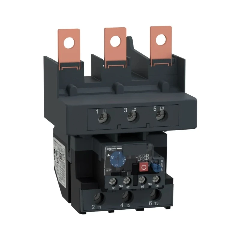 Schneider Electric Overload Relay, 1 NO/1 NC, 5A Contact Rating, Direct Mount, Adjustable Current 80–104 A, IP20 LRD4365