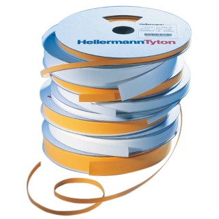 HellermannTyton TLFX Heat Shrink Labels, White and Yellow, 50.8 mm Maximum Cable Diameter, 1.2 mm 554-51201 TLFX48YE-PO-X-YE