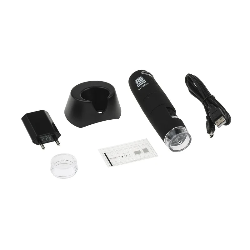 RS PRO USB WiFi Digital Microscope 1280 x 1024 Pixel, 500 to 600x Magnification, LED Illuminated, Internal Battery 913-2493