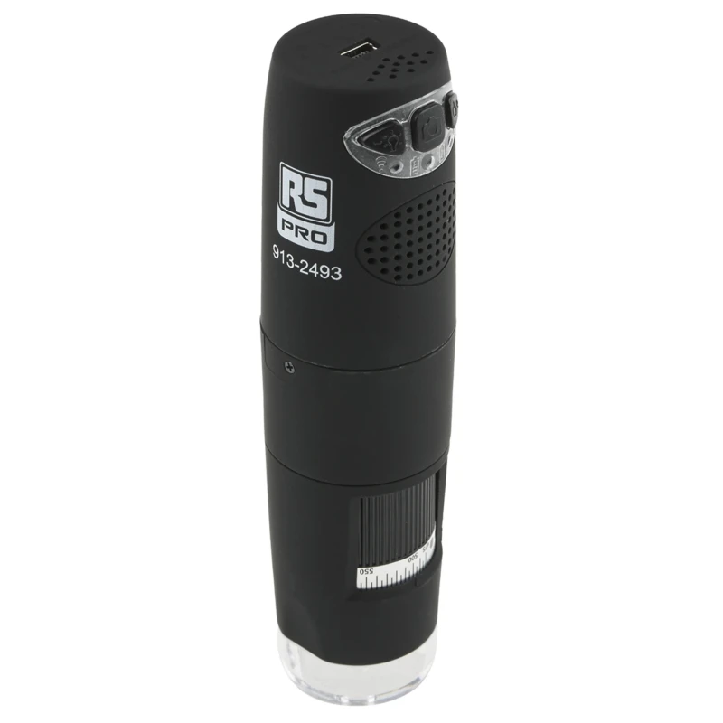RS PRO USB WiFi Digital Microscope 1280 x 1024 Pixel, 500 to 600x Magnification, LED Illuminated, Internal Battery 913-2493