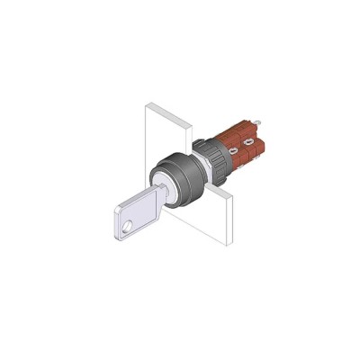 EAO IP65 Key Switch 2 NO/2 NC 5A 2-Way Flat Key 
