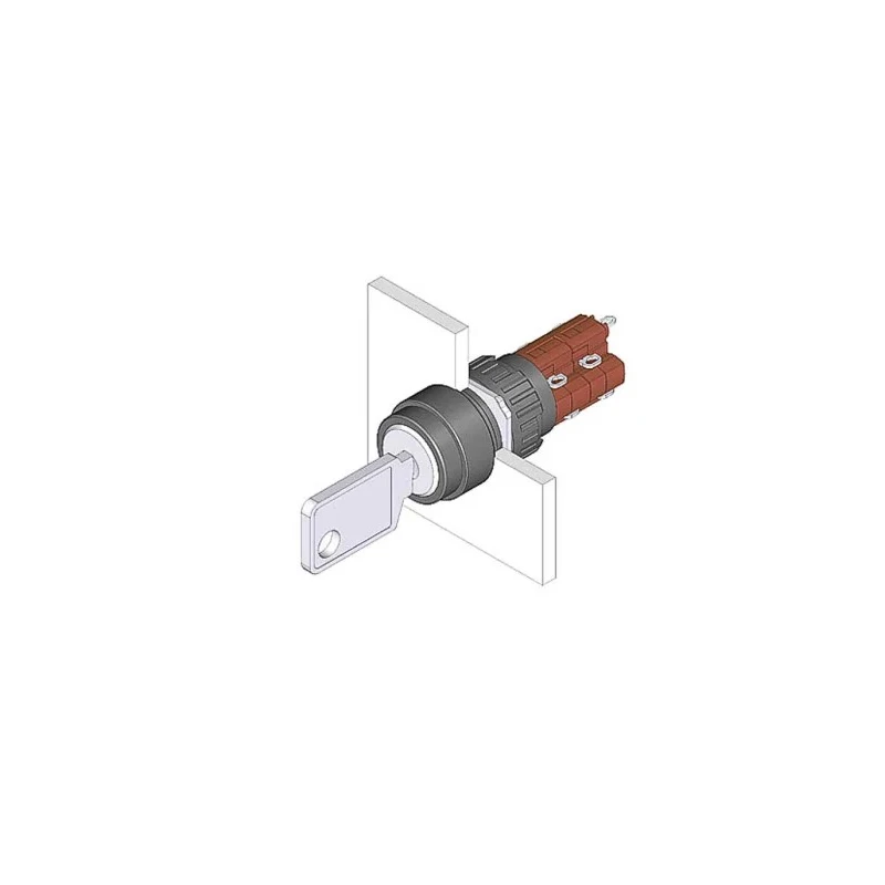 EAO IP65 Key Switch 2 NO/2 NC 5A 2-Way Flat Key 