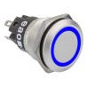 EAO Illuminated Momentary Push Button Switch Panel Mount 19 mm Cutout SPDT Blue LED IP65 IP67 240V AC 240V DC 82-5151.1123