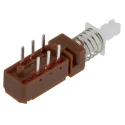 KNITTER-SWITCH Miniature Push Button Switch , Latching, DPDT, PCB Mount, White LED, IP40 IP67, 100 V AC 100 MPBS-22H01-LF-14