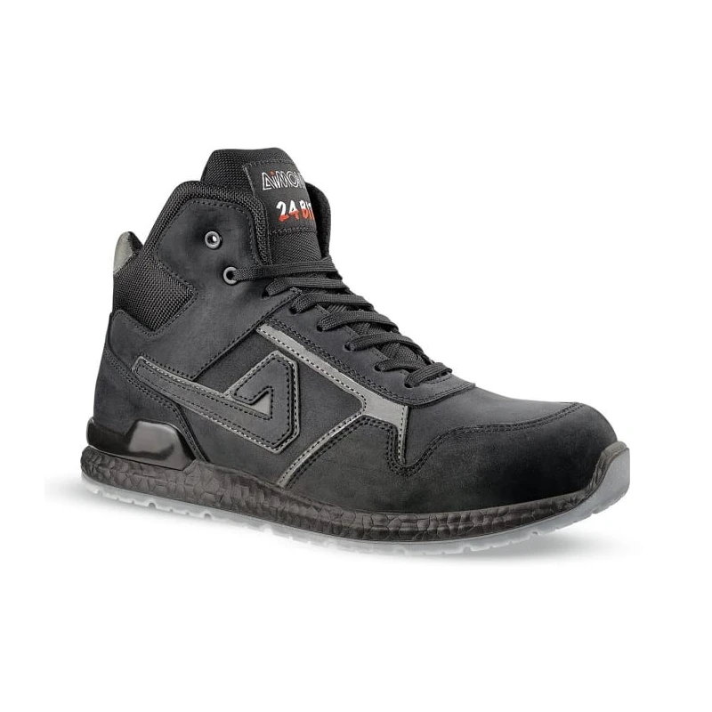 AIMONT Black Grey Aluminium Toe Capped Unisex Ankle Safety Boots 5 EU 38 KANYE ABI04 38