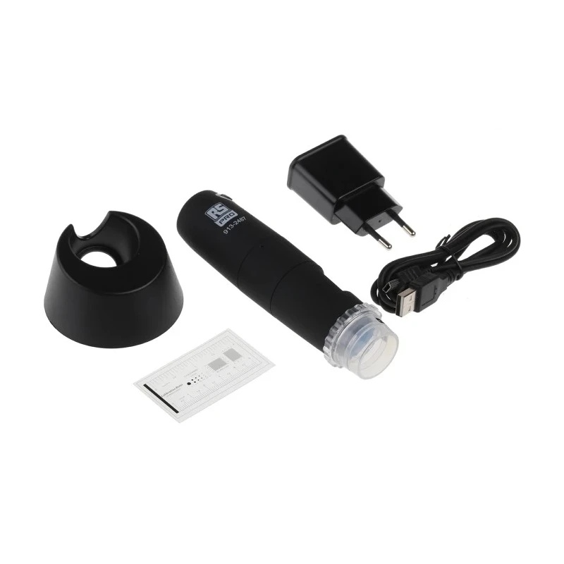 RS PRO USB WiFi Digital Microscope 1280 x 1024 Pixel 5 to 200X Magnification LED Illuminated Type C EU Plug 913-2487