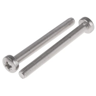 RS PRO Pozidriv Pan Stainless Steel Machine Screw M5 Thread, 50 mm Length, A2 Grade 914-1526
