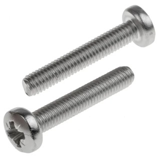 RS PRO Pozidriv Pan Stainless Steel Machine Screw M6 Thread 35 mm Length 914-1535
