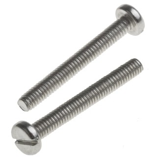 RS PRO Slot Pan Stainless Steel Machine Screw M2.5 x 20mm A2 Grade 304 914-1579