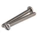 RS PRO Slot Pan Stainless Steel Machine Screw M5 Thread 45mm Length A2 Grade 304 914-1595