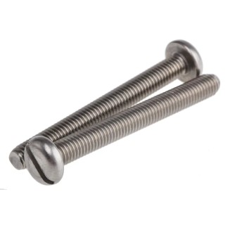 RS PRO Slot Pan Stainless Steel Machine Screw M5 Thread 45mm Length A2 Grade 304 914-1595