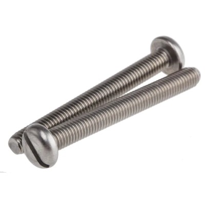 RS PRO Slot Pan Stainless Steel Machine Screw M5 Thread 45mm Length A2 Grade 304 914-1595