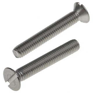 RS PRO Slot Countersunk Stainless Steel Machine Screw 20 mm M3 914-1655