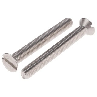 RS PRO Slot Countersunk Stainless Steel Machine Screw 50 mm M6 914-1712