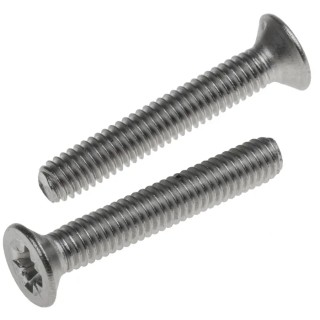 RS PRO Pozidriv Countersunk Stainless Steel Machine Screw 25 mm M4 914-1781