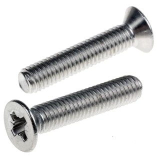 RS PRO Pozidriv Countersunk Stainless Steel Machine Screw 30 mm M6 914-1829